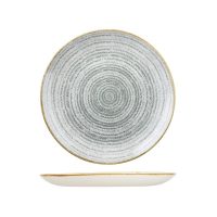 Churchill Studio Prints Homespun Stone Grey Round Coupe Plate - 260mm (Pack of 12)
