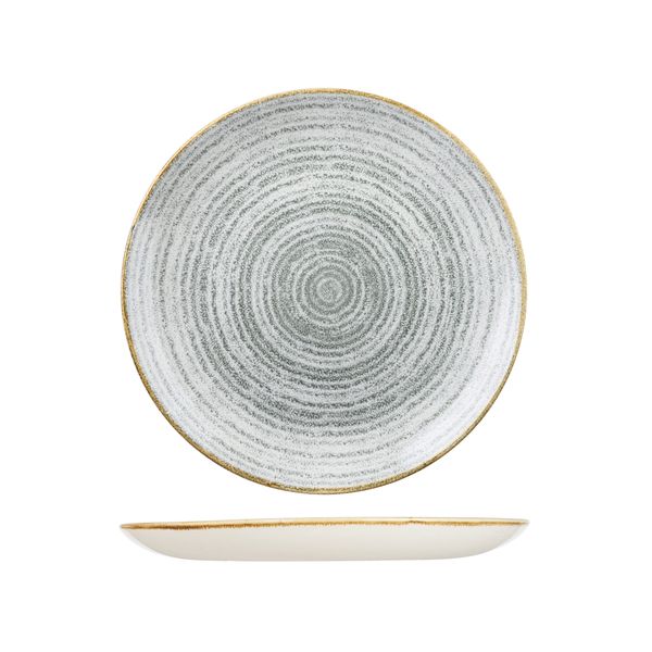 Churchill Studio Prints Homespun Stone Grey Round Coupe Plate - 260mm (Pack of 12)