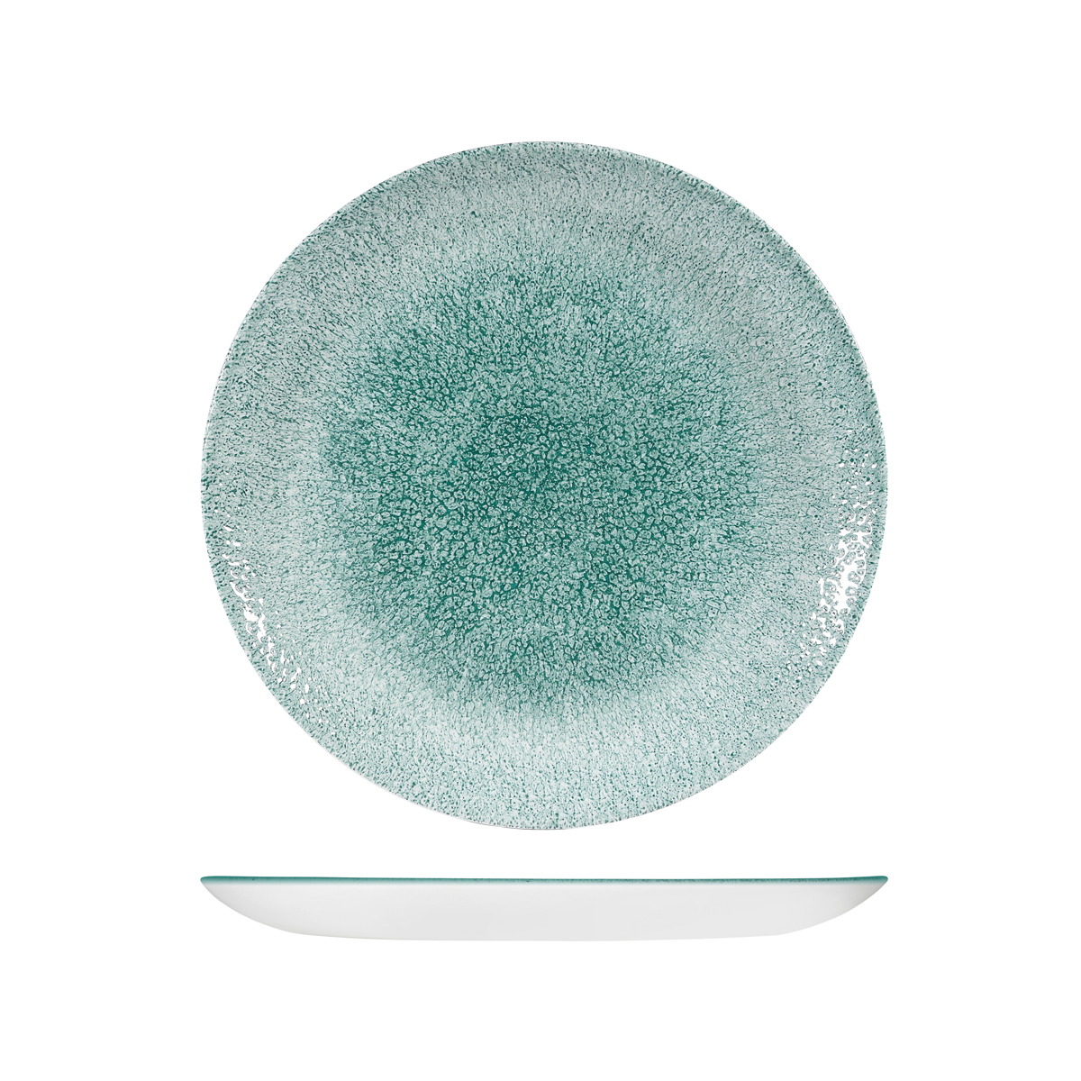 Churchill Studio Prints Raku Jade Green Round Coupe Plate - 260mm (Pack of 12)