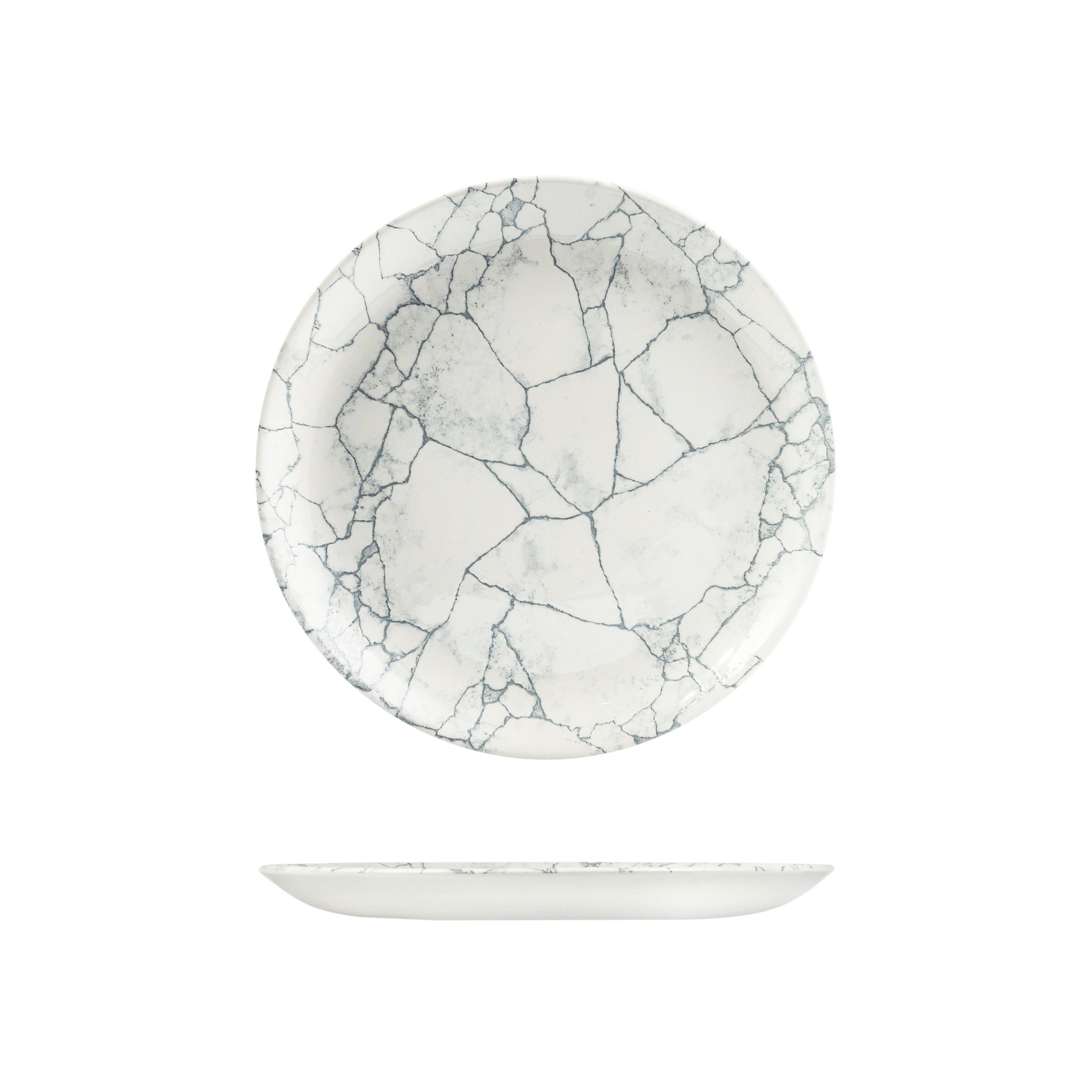 Churchill Studio Prints Kintsugi Pearl Grey Round Coupe Plate - 288mm (Pack of 12)