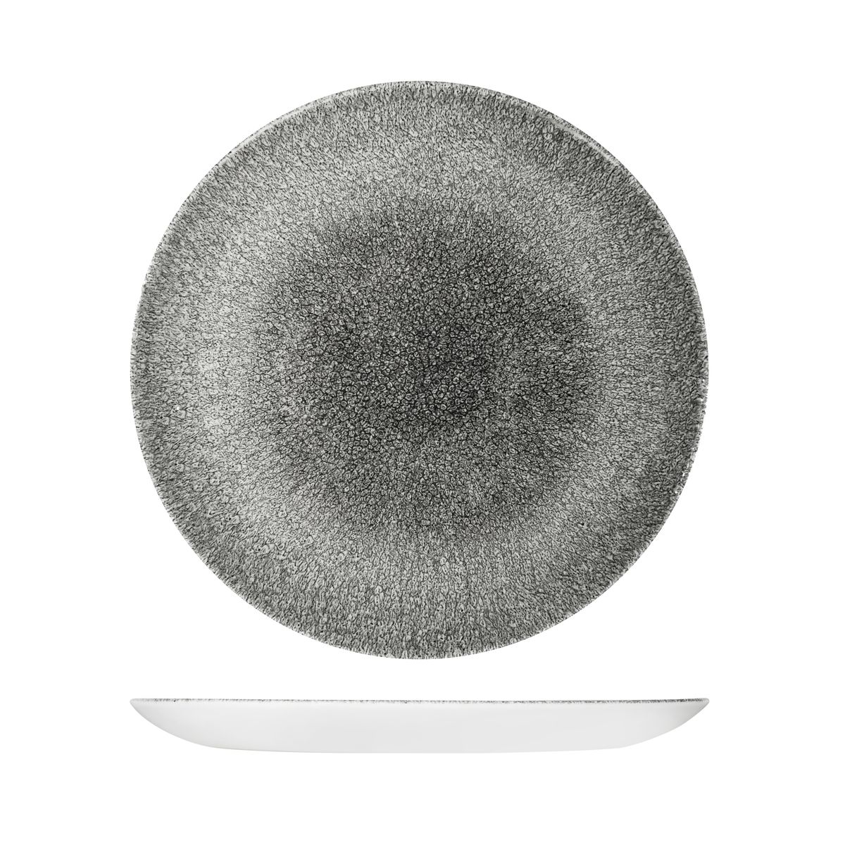Churchill Studio Prints Raku Quartz Black Round Coupe Plate - 288mm (Pack of 12)