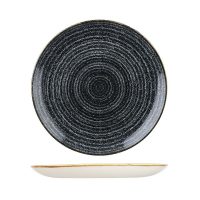 Churchill Studio Prints Homespun Charcoal Grey Round Coupe Plate - 288mm (Pack of 12)