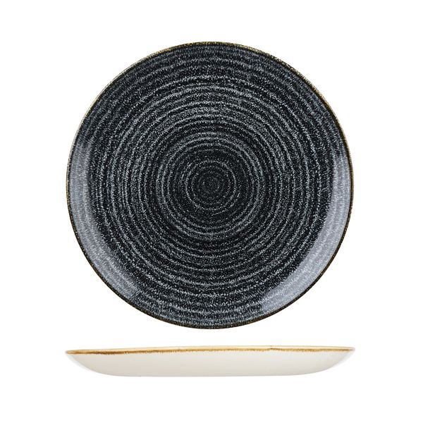 Churchill Studio Prints Homespun Charcoal Grey Round Coupe Plate - 288mm (Pack of 12)
