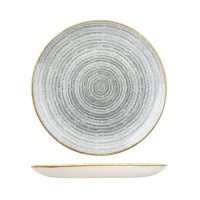 Churchill Studio Prints Homespun Stone Grey Round Coupe Plate - 288mm (Pack of 12)