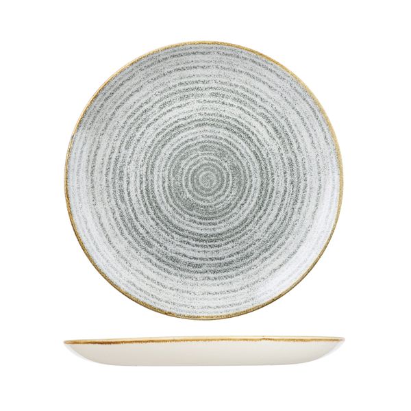 Churchill Studio Prints Homespun Stone Grey Round Coupe Plate - 288mm (Pack of 12)