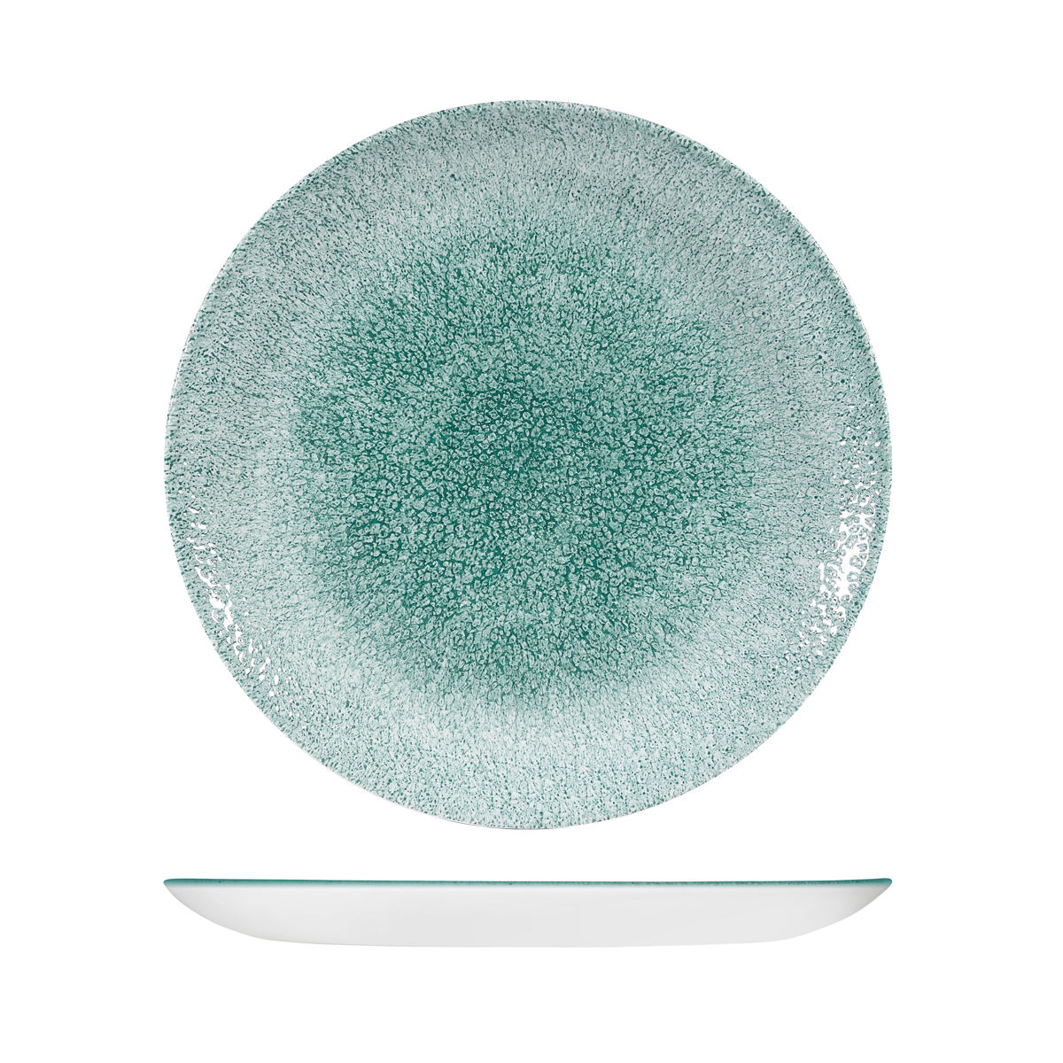 Churchill Studio Prints Raku Jade Green Round Coupe Plate - 288mm (Pack of 12)