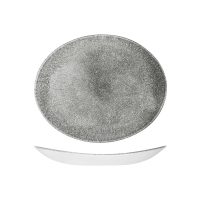 Churchill Studio Prints Raku Quartz Black Oval Coupe Plate - 270x229mm (Pack of 12)