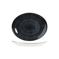 Churchill Studio Prints Homespun Charcoal Grey Oval Coupe Plate - 270x229mm (Pack of 12)