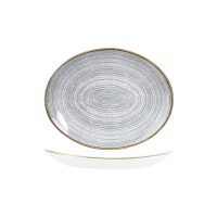 Churchill Studio Prints Homespun Stone Grey Oval Coupe Plate - 270x229mm (Pack of 12)
