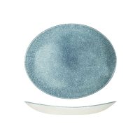 Churchill Studio Prints Raku Topaz Blue Oval Coupe Plate - 270x229mm (Pack of 12)