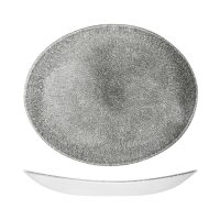 Churchill Studio Prints Raku Quartz Black Oval Coupe Plate - 317x255mm (Pack of 12)