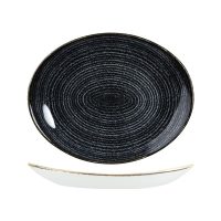 Churchill Studio Prints Homespun Charcoal Grey Oval Coupe Plate - 317x255mm (Pack of 12)