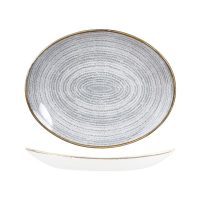 Churchill Studio Prints Homespun Stone Grey Oval Coupe Plate - 317x255mm (Pack of 12)