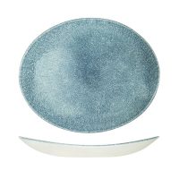 Churchill Studio Prints Raku Topaz Blue Oval Coupe Plate - 317x255mm (Pack of 12)