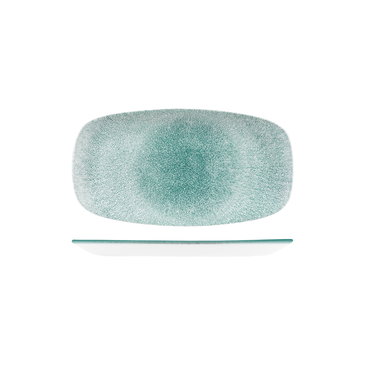Churchill Studio Prints Raku Jade Green Oblong Chef's Plate - 355x189mm (Pack of 6)