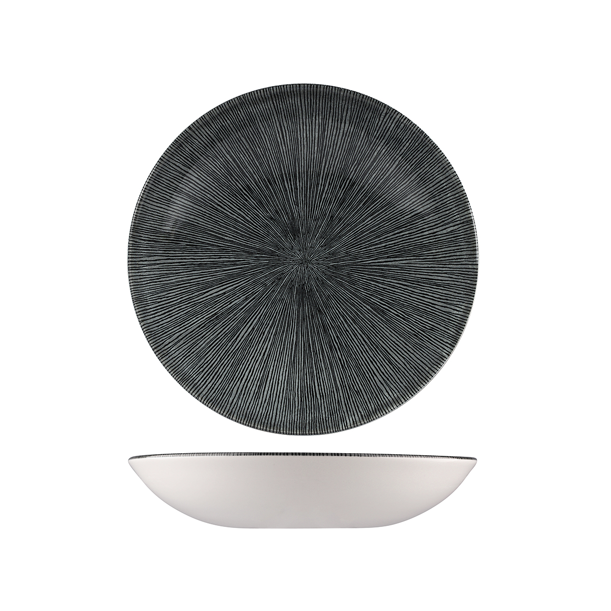 Churchill Studio Prints Agano Black Round Coupe Bowl - 1136ml (Pack of 12)