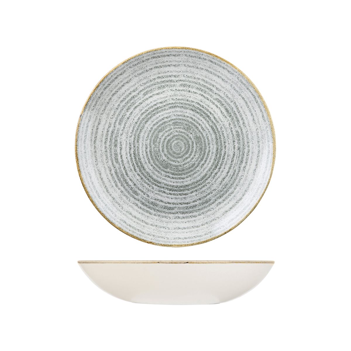 Churchill Studio Prints Homespun Stone Grey Round Coupe Bowl - 1136ml (Pack of 12)