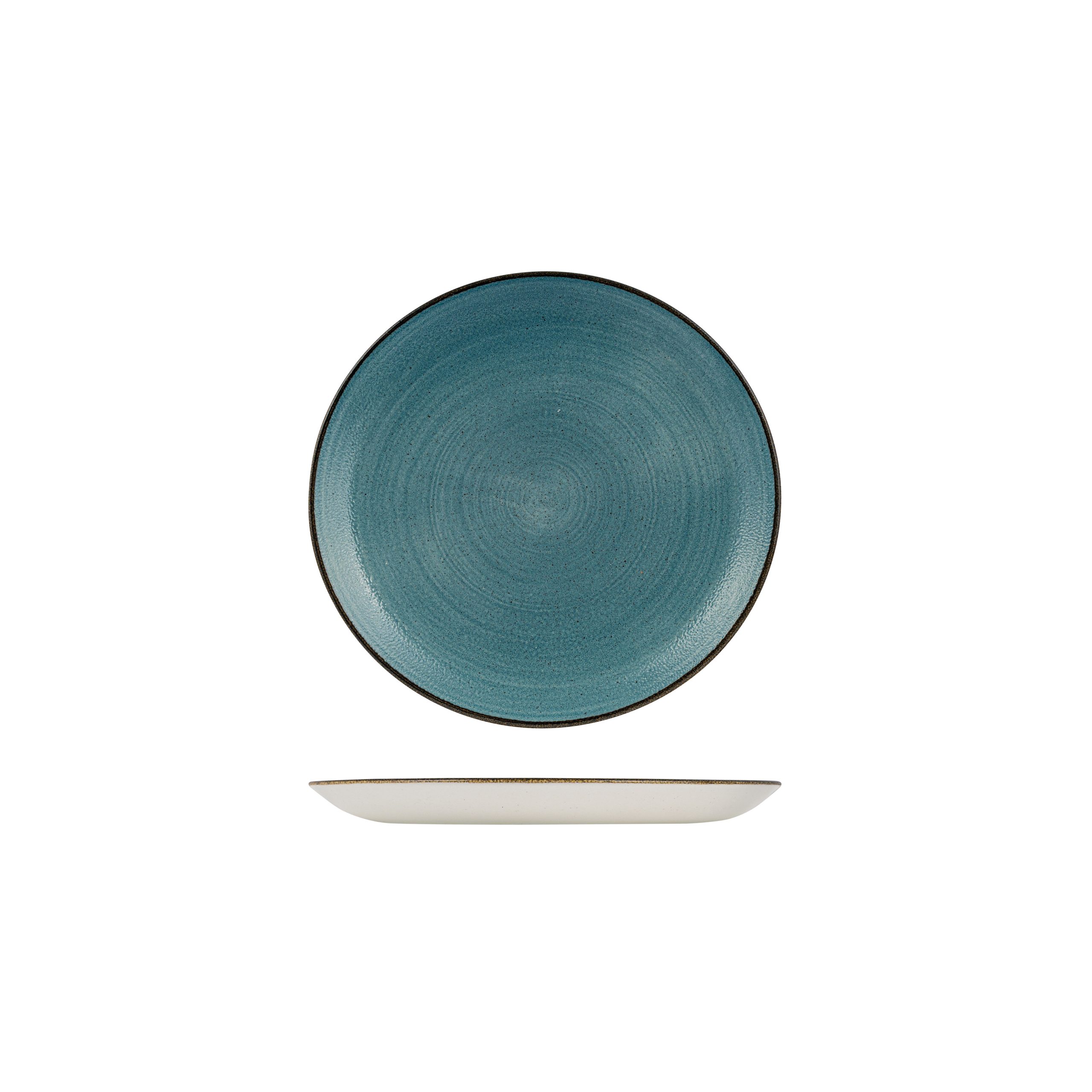Stonecast Raw Teal Round Coupe Plate - 165mm (Pack of 12)
