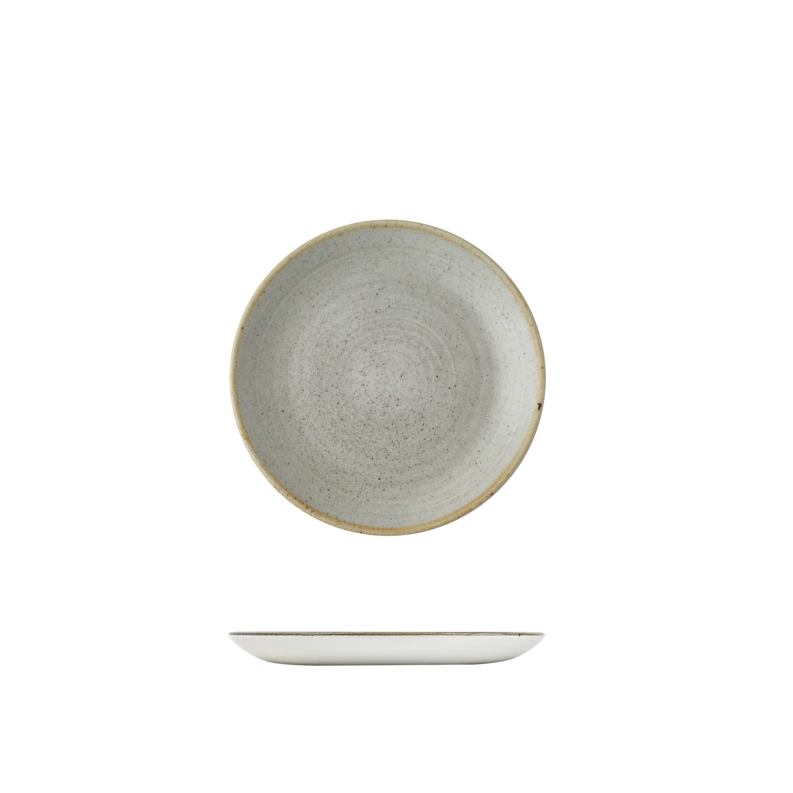 Stonecast Raw Grey Round Coupe Plate - 217mm (Pack of 12)