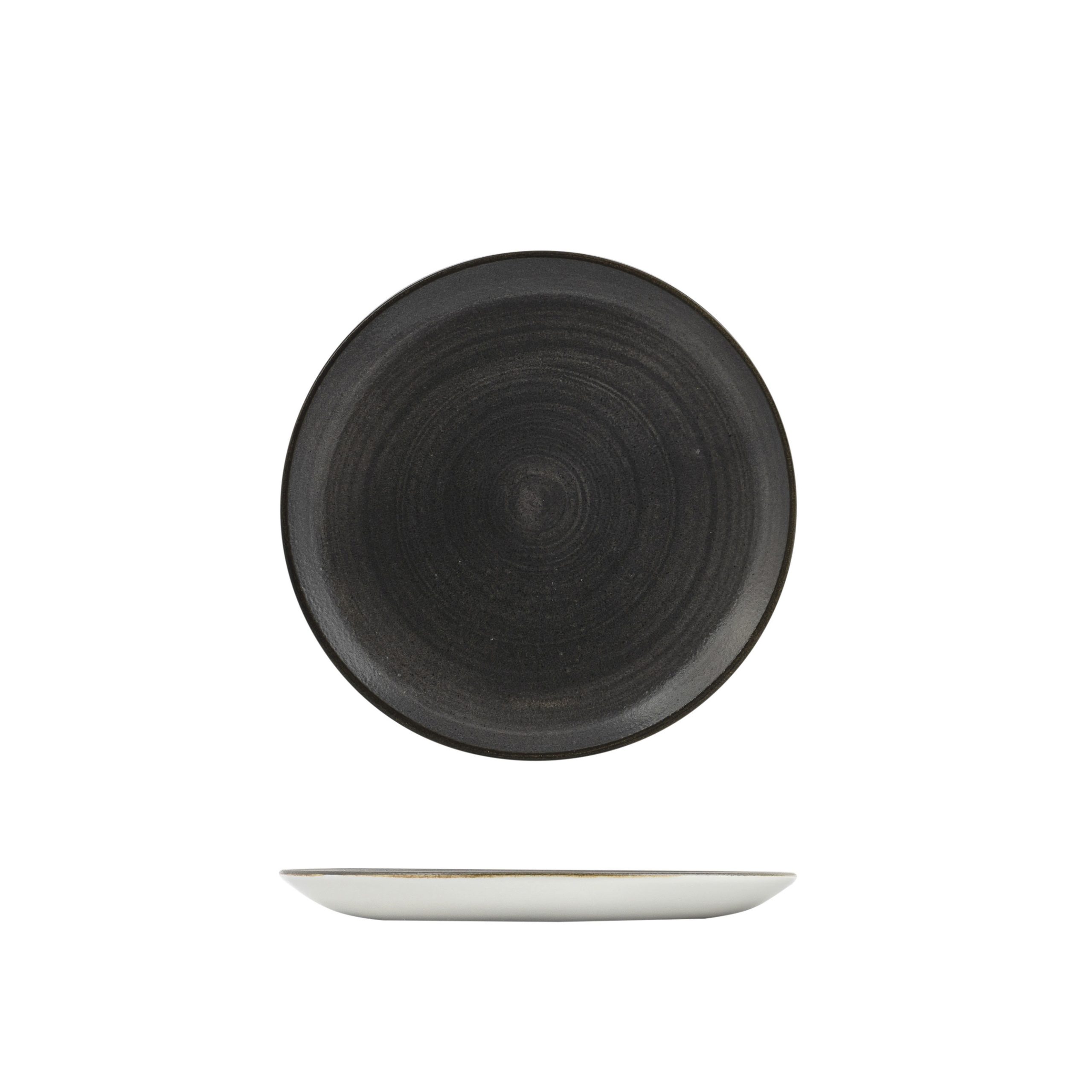 Stonecast Raw Black Round Coupe Plate - 260mm (Pack of 12)