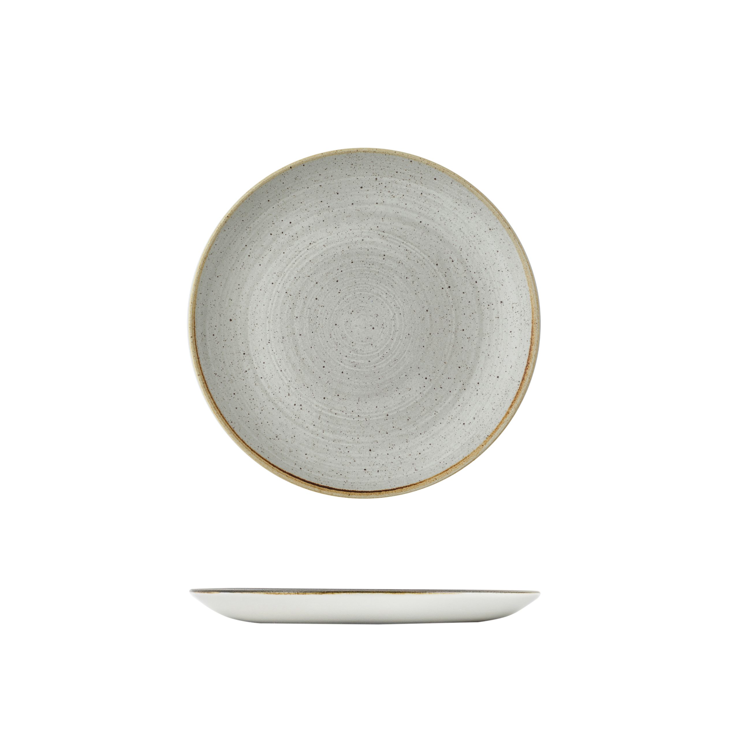 Stonecast Raw Grey Round Coupe Plate - 260mm (Pack of 12)