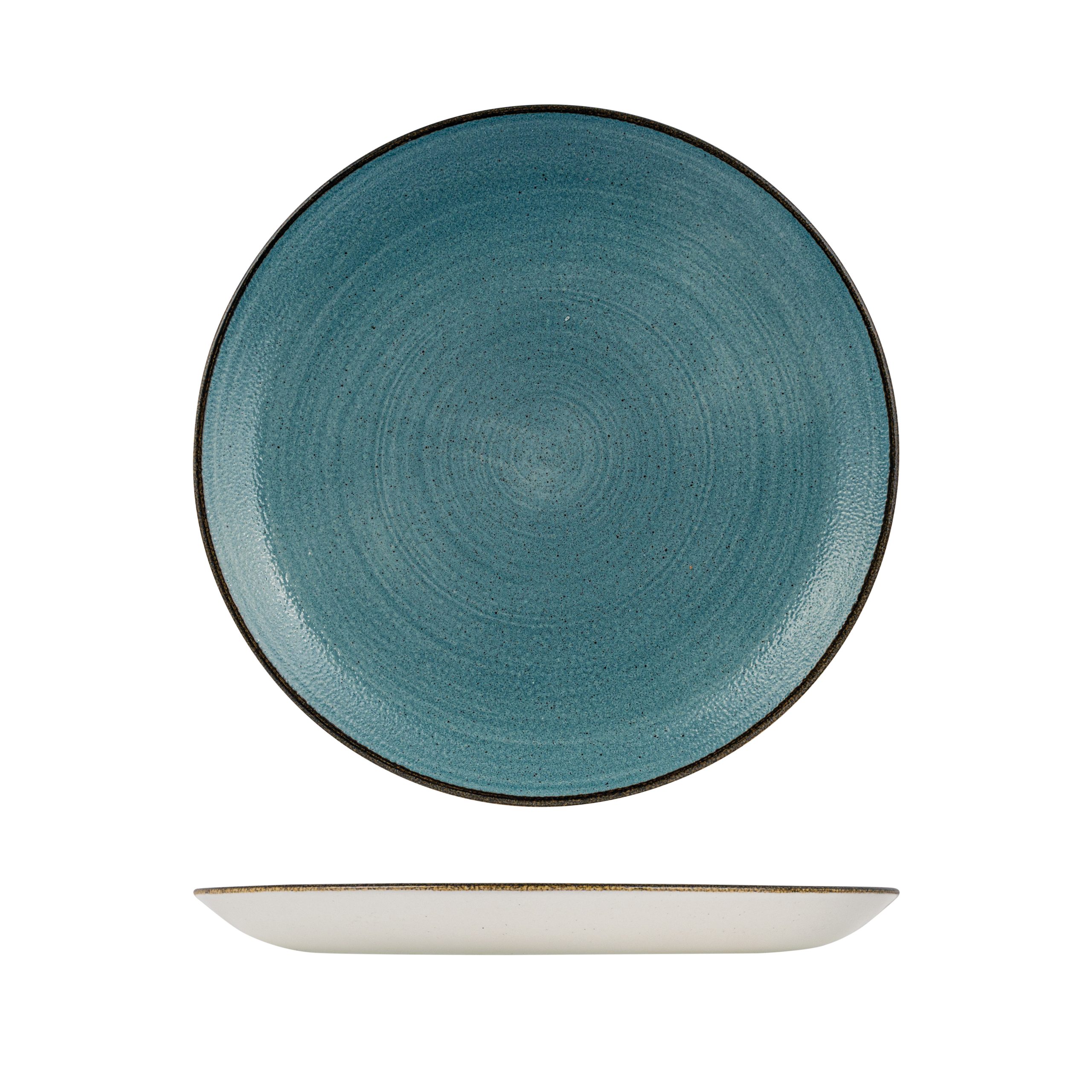 Stonecast Raw Teal Round Coupe Plate - 260mm (Pack of 12)