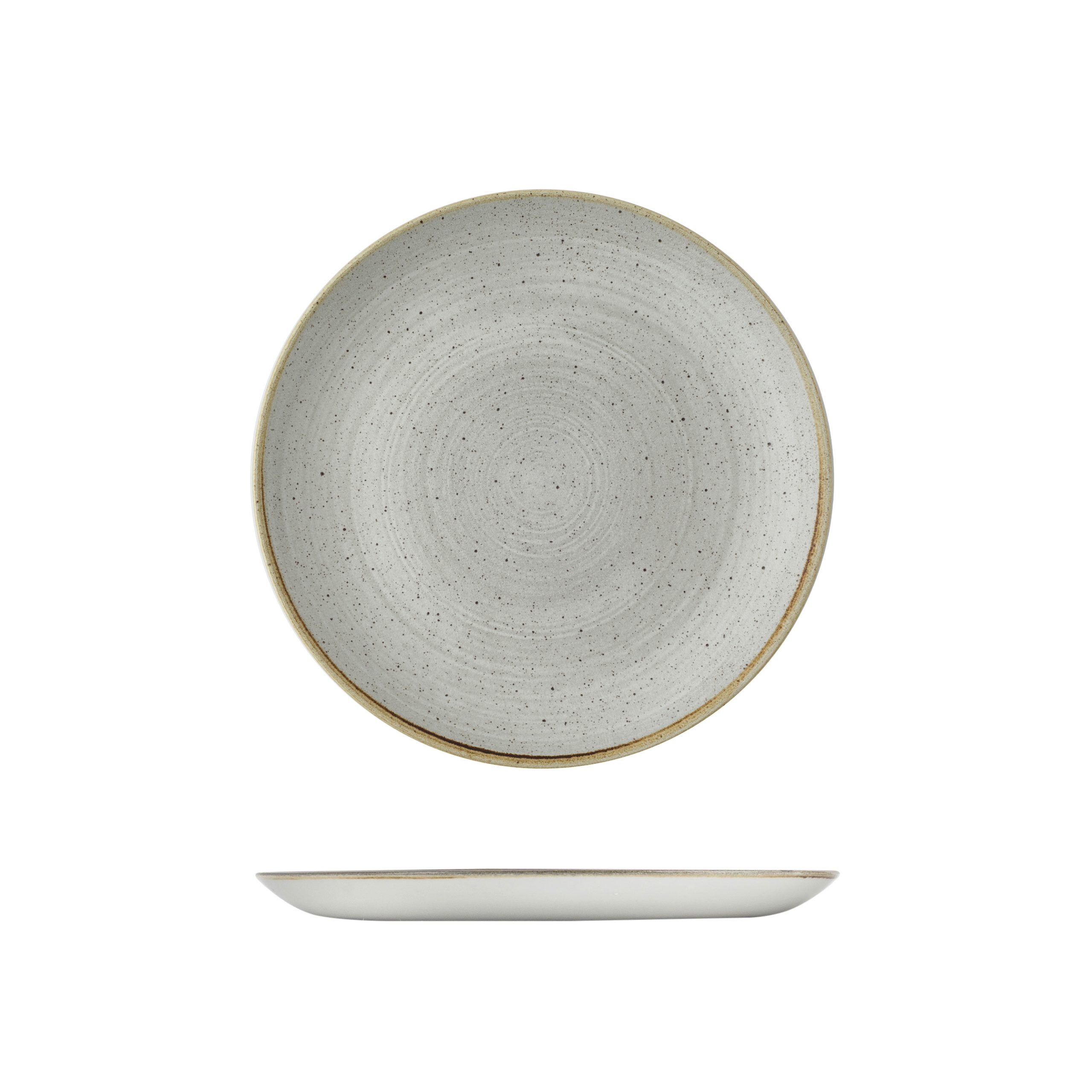 Stonecast Raw Grey Round Coupe Plate - 288mm (Pack of 12)