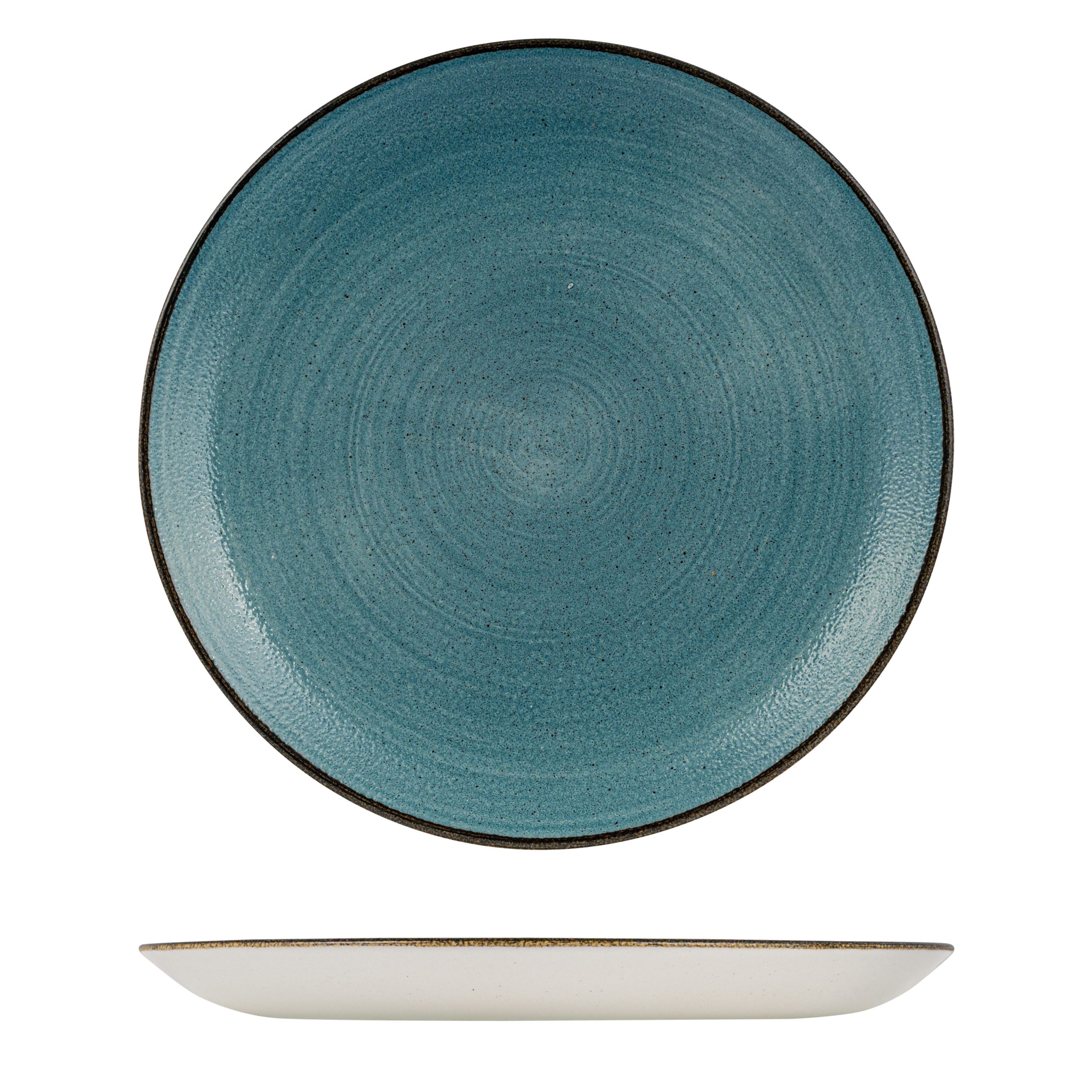 Stonecast Raw Teal Round Coupe Plate - 288mm (Pack of 12)