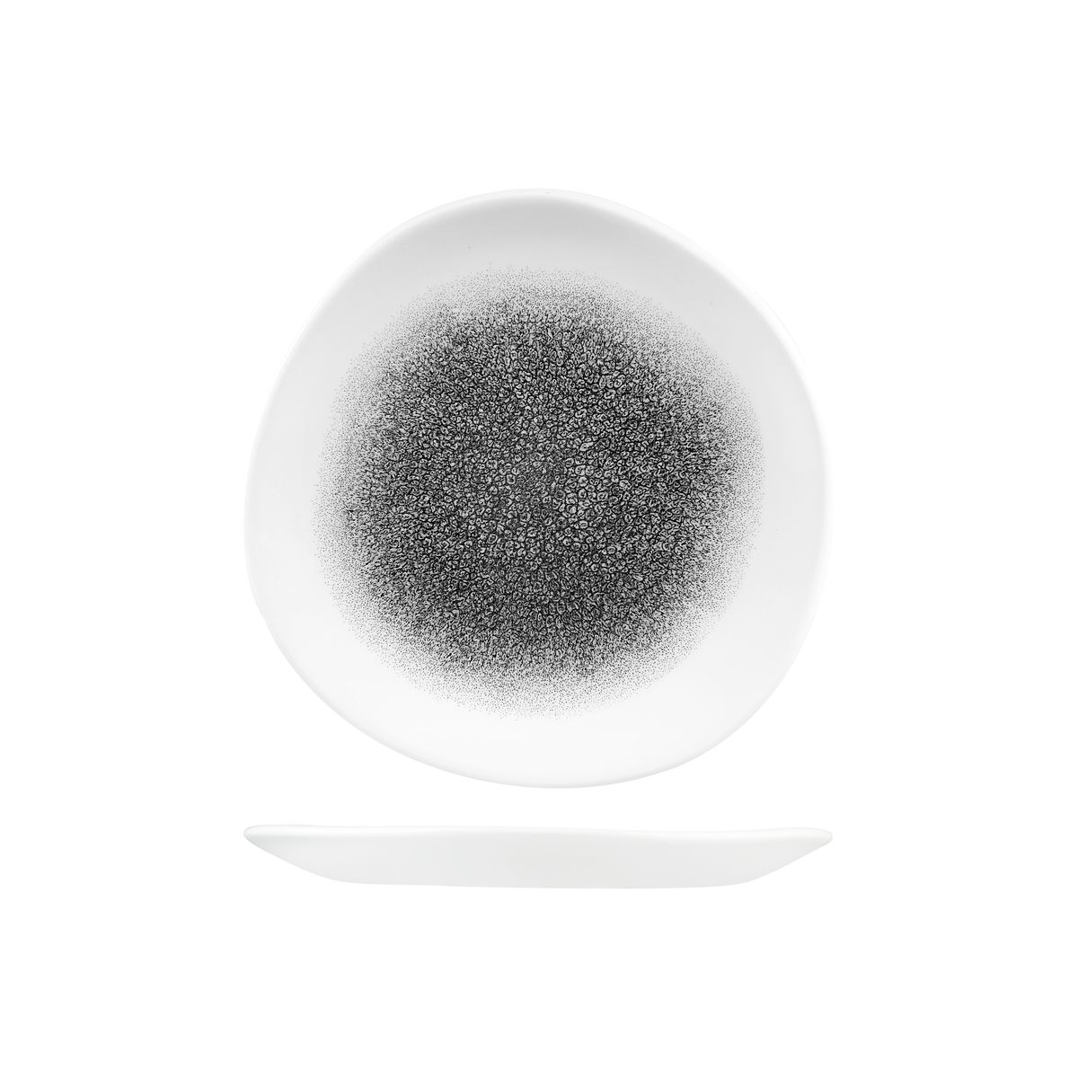 Churchill Raku Quartz Black Round Organic Plate - 210mm (Pack of 12)