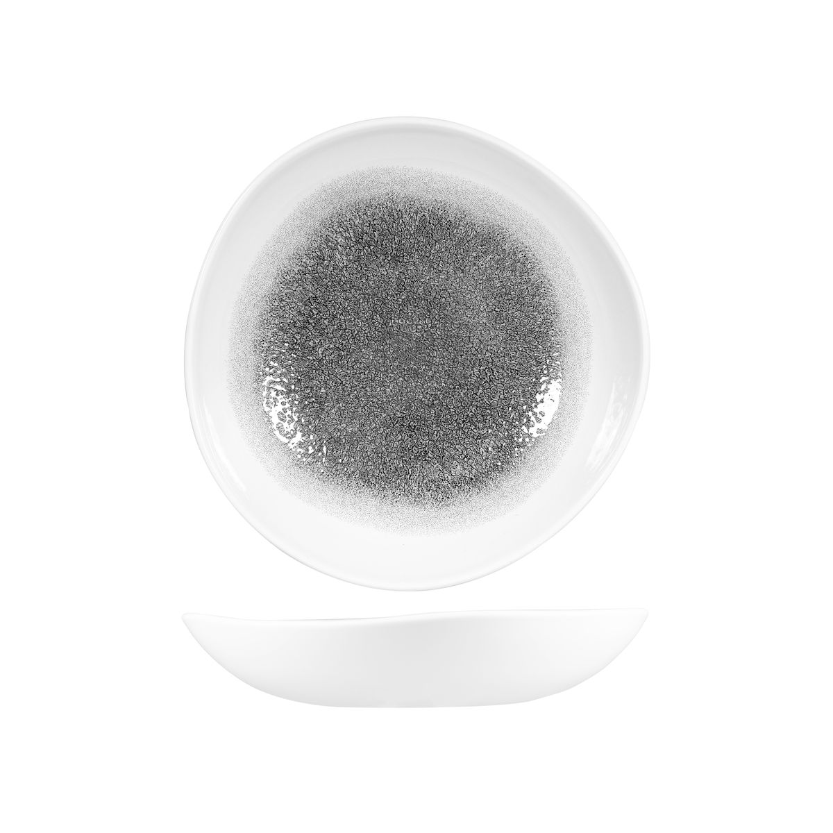 Churchill Studio Prints Raku Quartz Black Round Organic Bowl - 1100ml (Pack of 12)