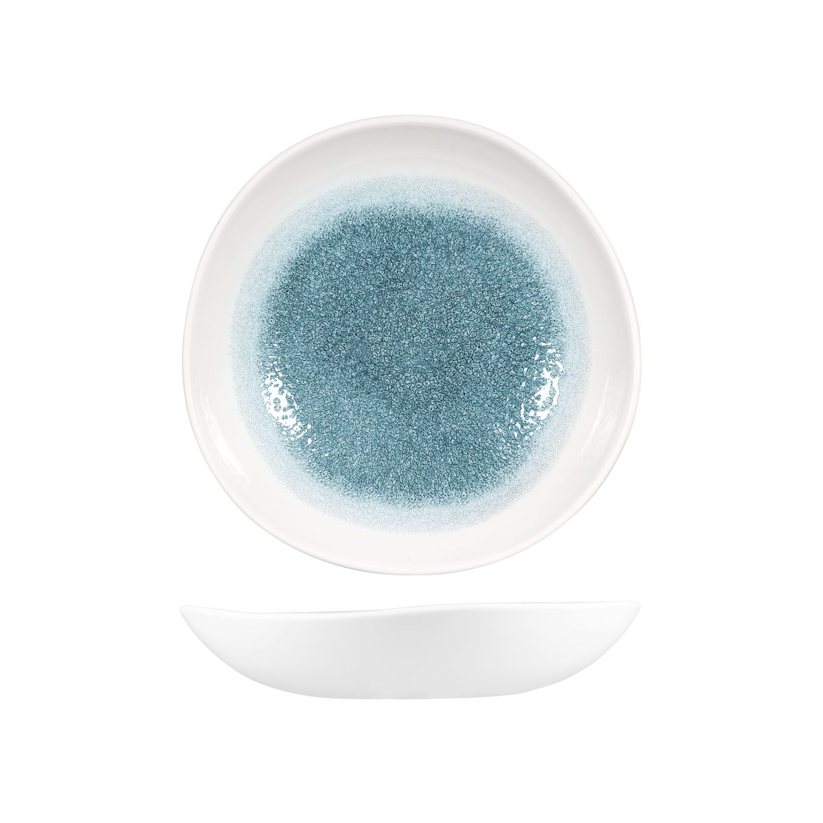 Churchill Studio Prints Raku Topaz Blue Round Organic Bowl - 1100ml (Pack of 12)