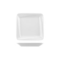Australian Fine China Bistro Square Plate - Slant Rim - 255x255mm - White (Pack of 12)