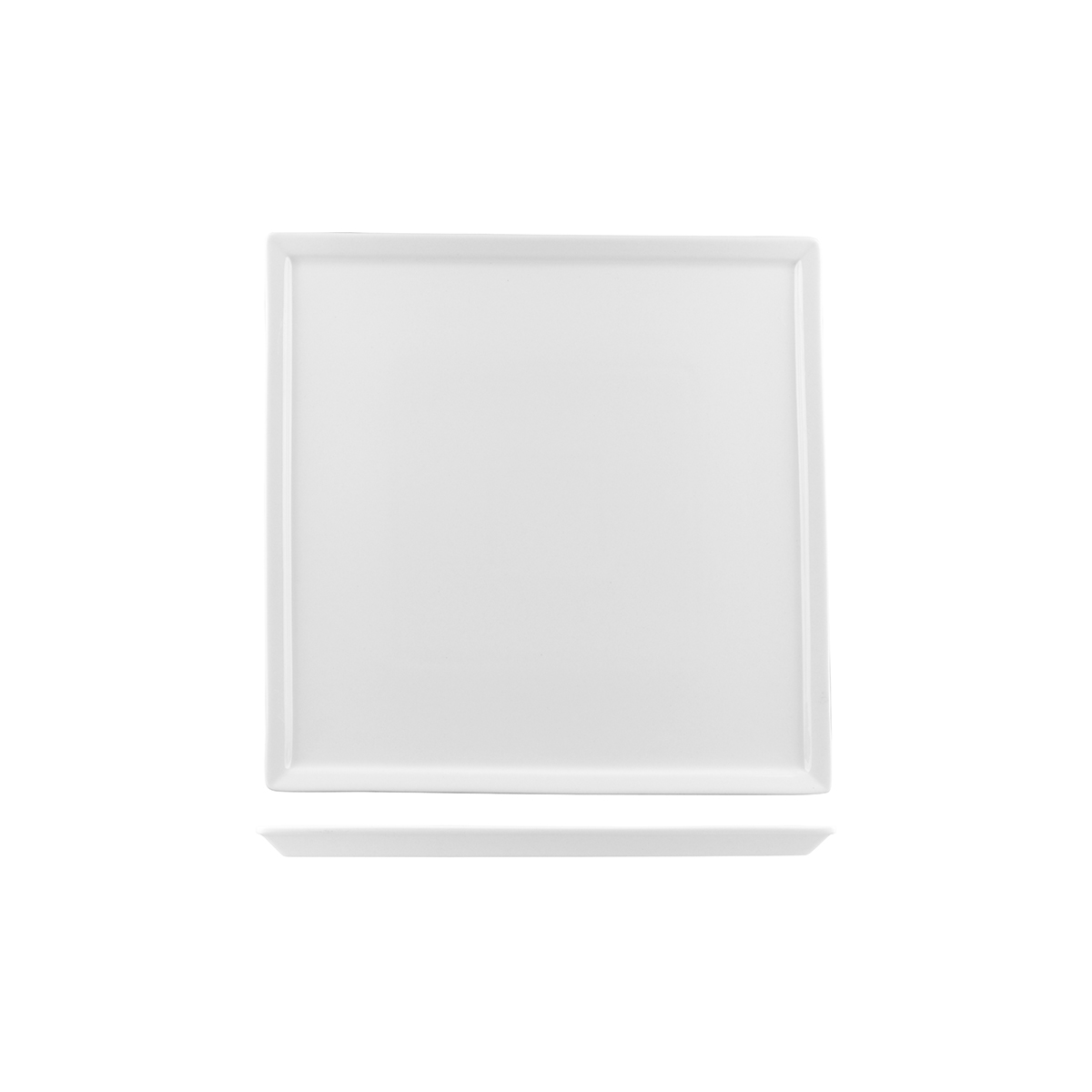 Australian Fine China Bistro Square Plate - Narrow Rim - 292x292mm - White (Pack of 12)