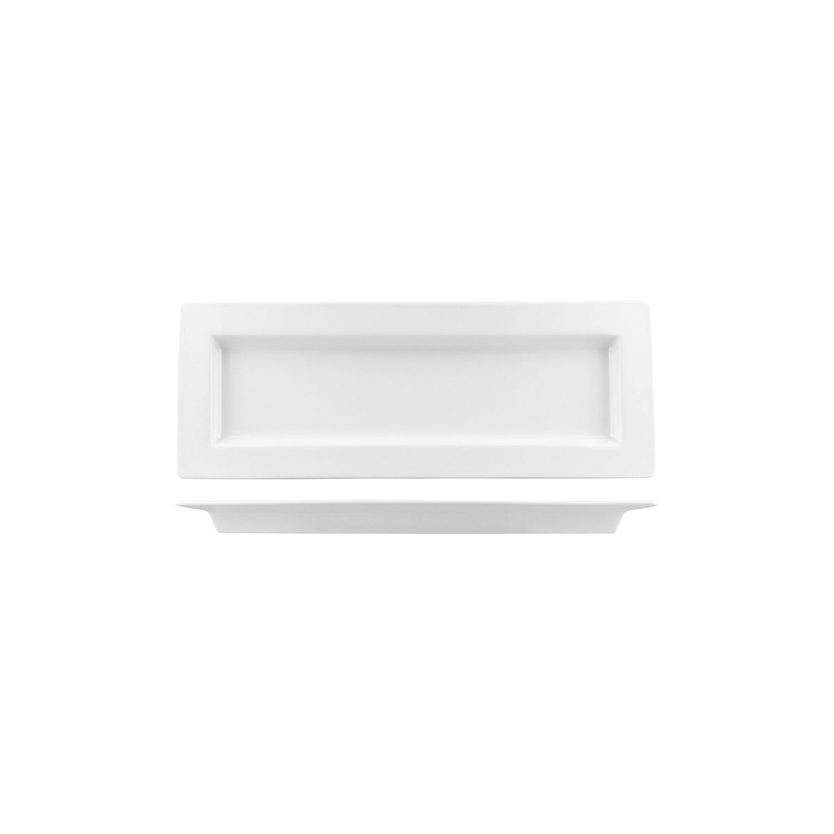Australian Fine China Bistro Rectangular Platter - Broad Rim - 305x150mm - White (Pack of 12)