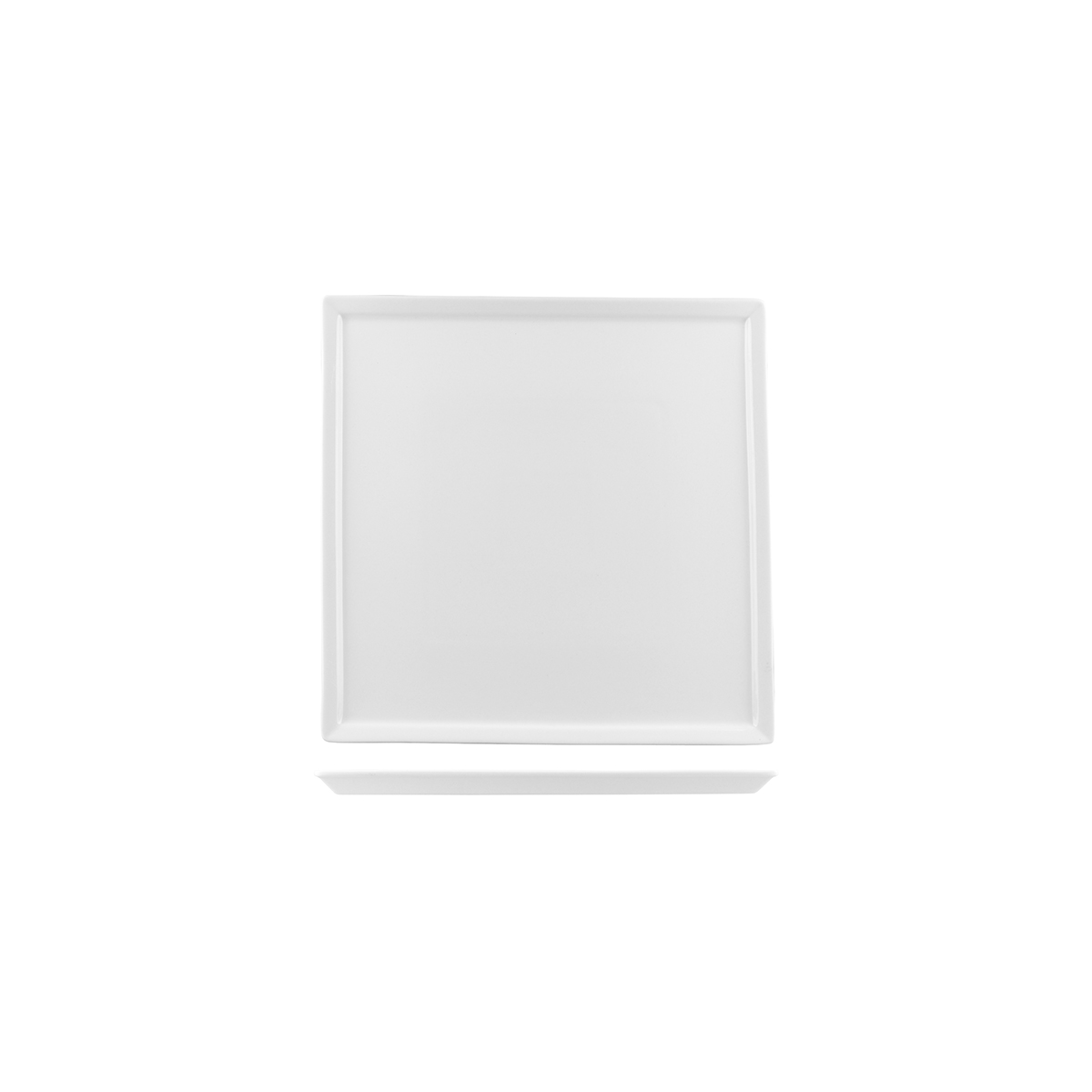 Australian Fine China Bistro Square Plate - Narrow Rim - 200x200mm - White (Pack of 18)