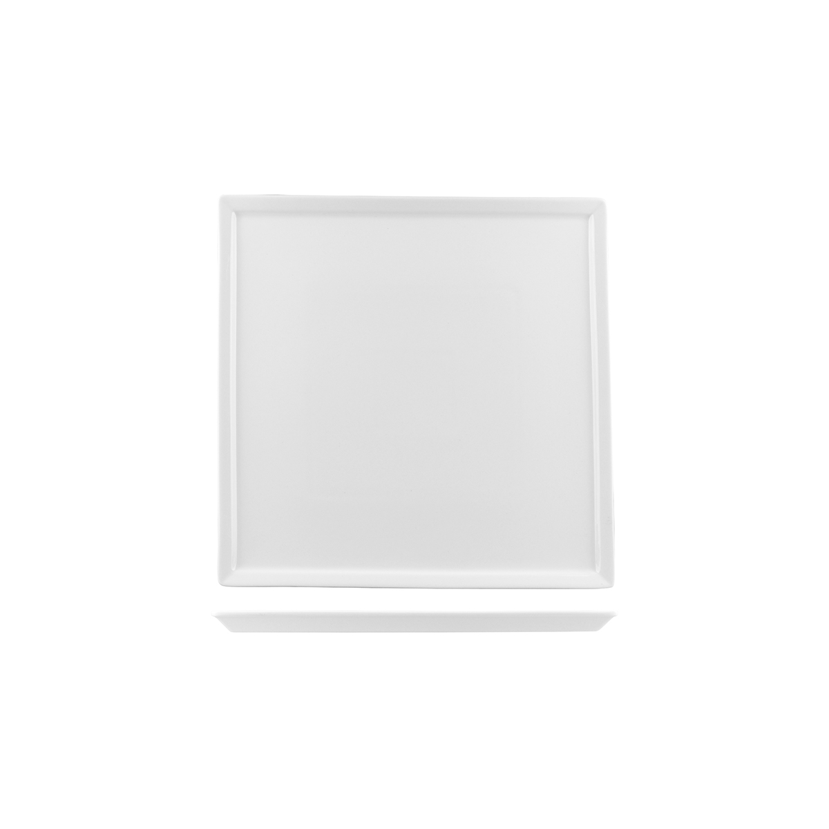 Australian Fine China Bistro Square Plate - Narrow Rim - 255x255mm - White (Pack of 12)