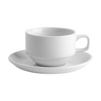 Australian Fine China Bistro & Café Stackable Cappuccino Cup - 230ml - White (Pack of 36)