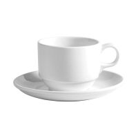 Australian Fine China Bistro & Café Stackable Cappuccino Cup - 220ml - White (Pack of 36)