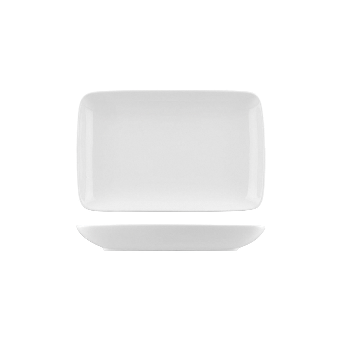 Australian Fine China Bistro Rectangular Coupe Platter - 314x203mm - White (Pack of 18)