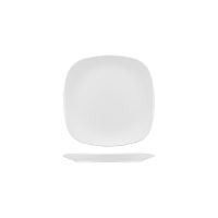 Australian Fine China Bistro Square Coupe Plate - 193x193mm - White (Pack of 24)