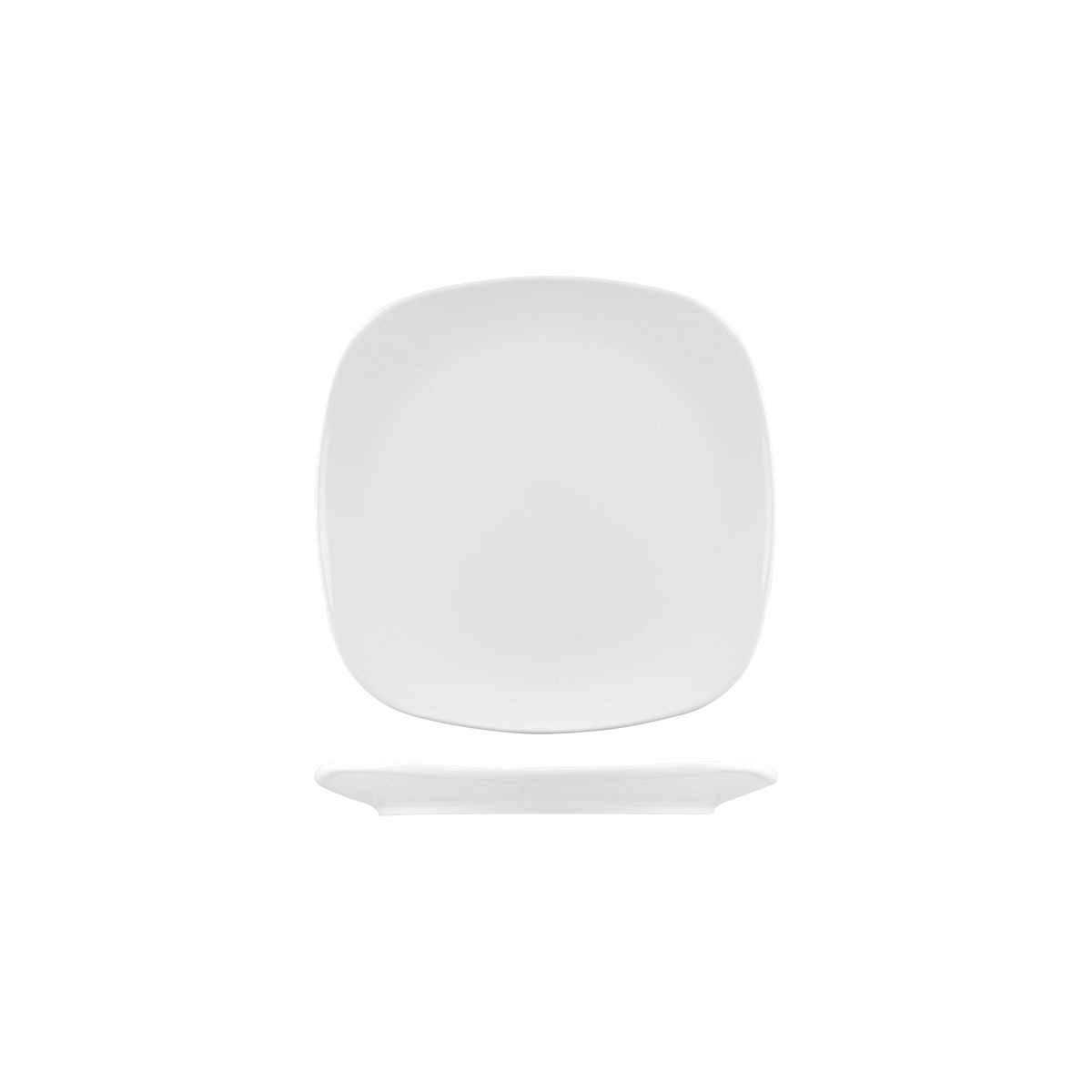 Australian Fine China Bistro Square Coupe Plate - 193x193mm - White (Pack of 24)