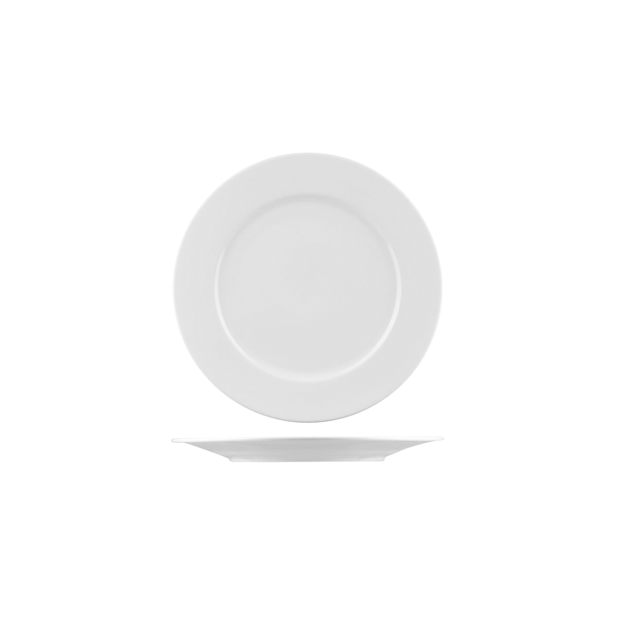 Australian Fine China Bistro Round Plate - Wide Rim - 185mm - White (Pack of 60)