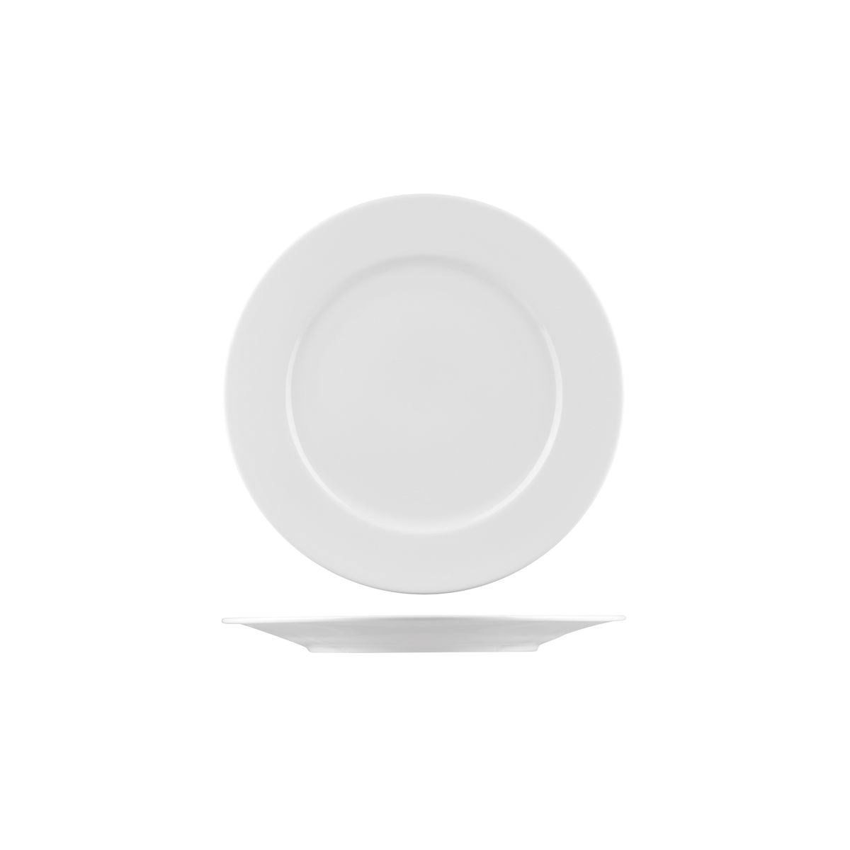 Australian Fine China Bistro Round Plate - Wide Rim - 210mm - White (Pack of 36)