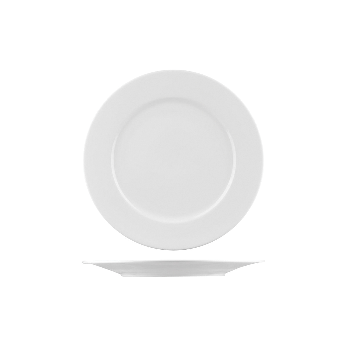 Australian Fine China Bistro Round Plate - Wide Rim - 235mm - White (Pack of 24)