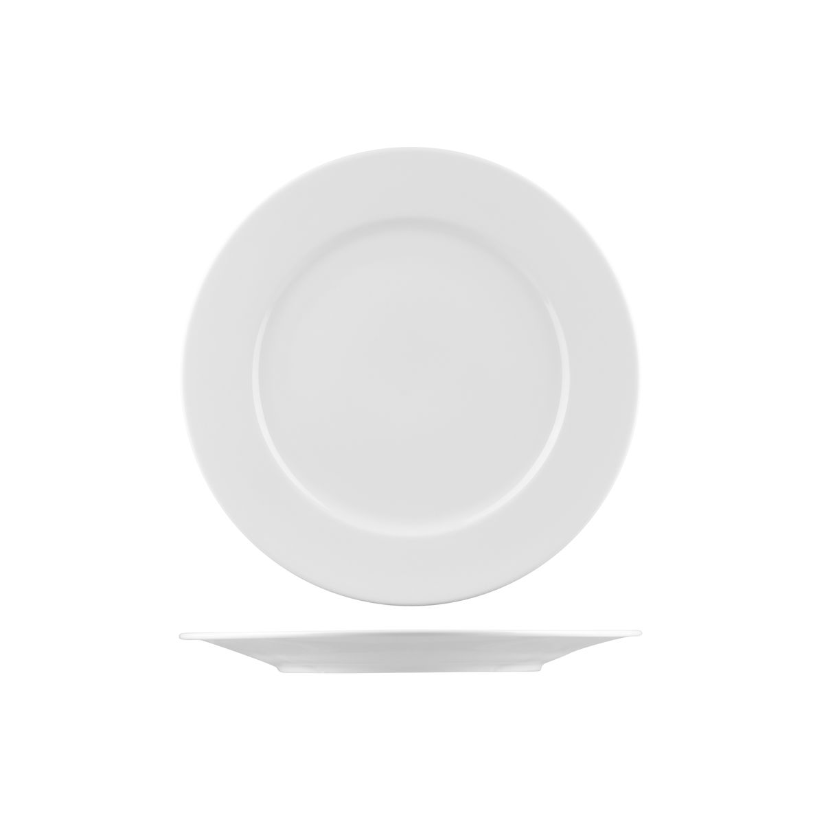 Australian Fine China Bistro Round Plate - Wide Rim - 260mm - White (Pack of 24)