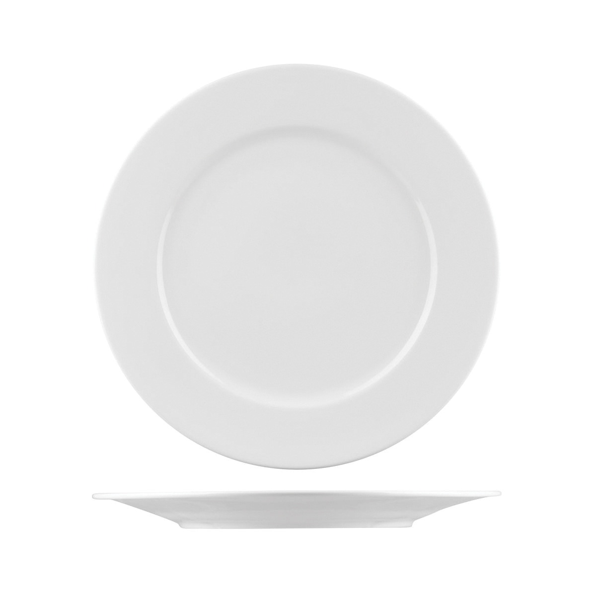 Australian Fine China Bistro Round Plate - Wide Rim - 305mm - White (Pack of 12)