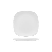 Australian Fine China Bistro Square Coupe Plate - 240x240mm - White (Pack of 24)