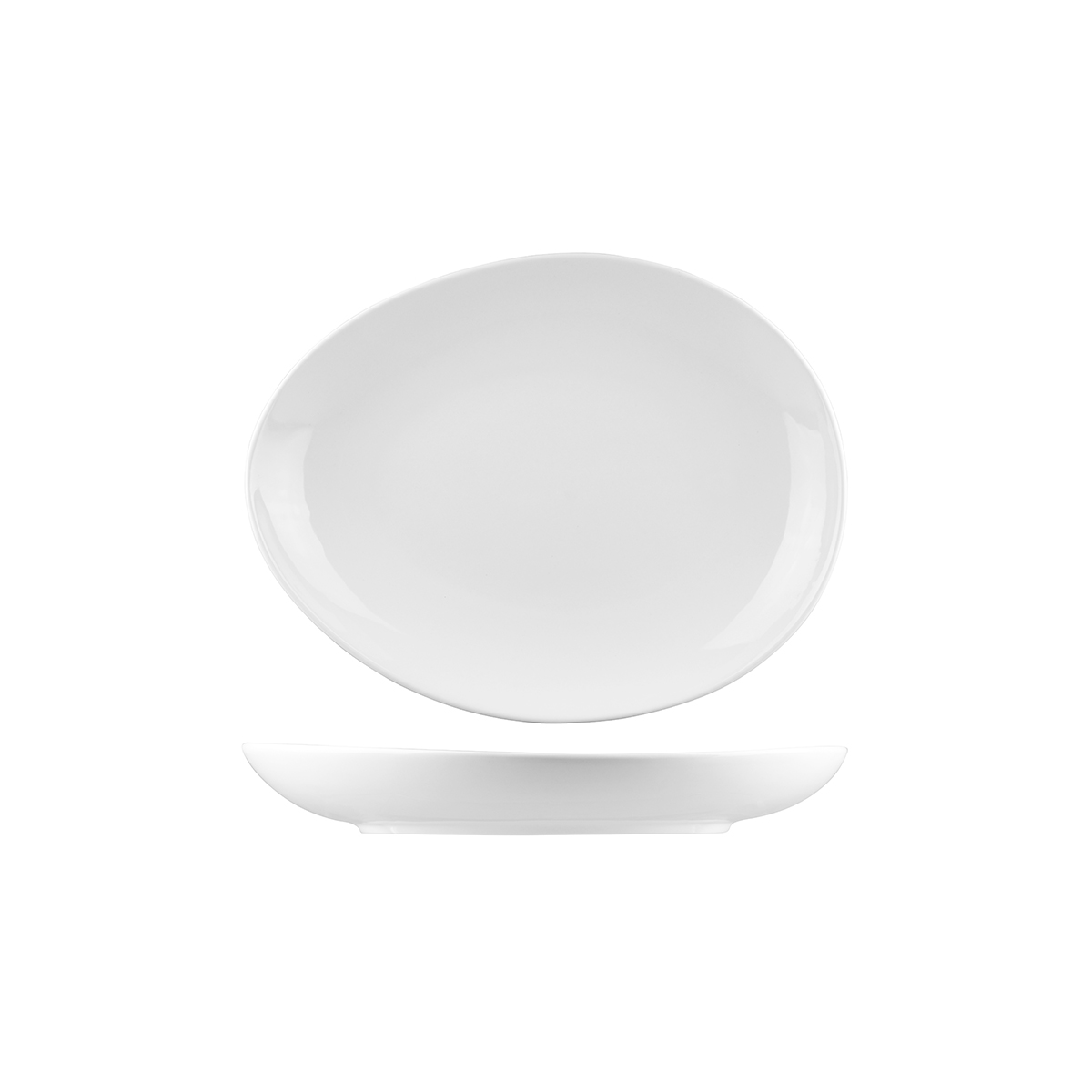 Australian Fine China Bistro Egg Shape Plate/Bowl - 269x223mm - White (Pack of 18)