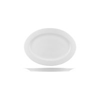 Australian Fine China Bistro Oval Plate - Wide Rim - 210x150mm - White (Pack of 36)