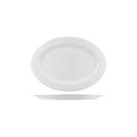 Australian Fine China Bistro Oval Plate - Wide Rim - 235x170mm - White (Pack of 24)